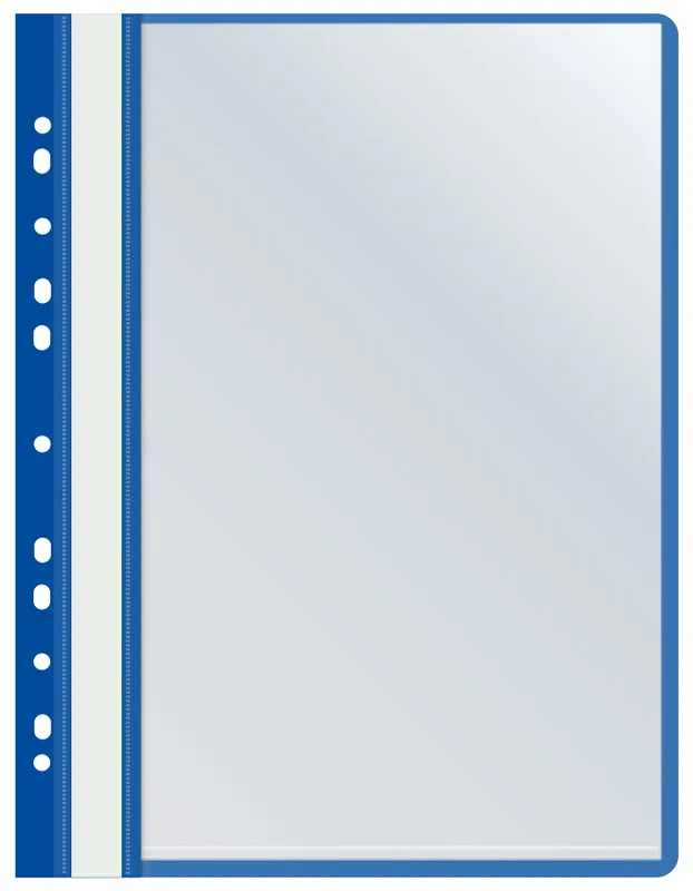 Папка-скоросшиватель Бюрократ -PS10BLUE A4 10 вкладышей боков.перф. пластик синий 0.12/0.16