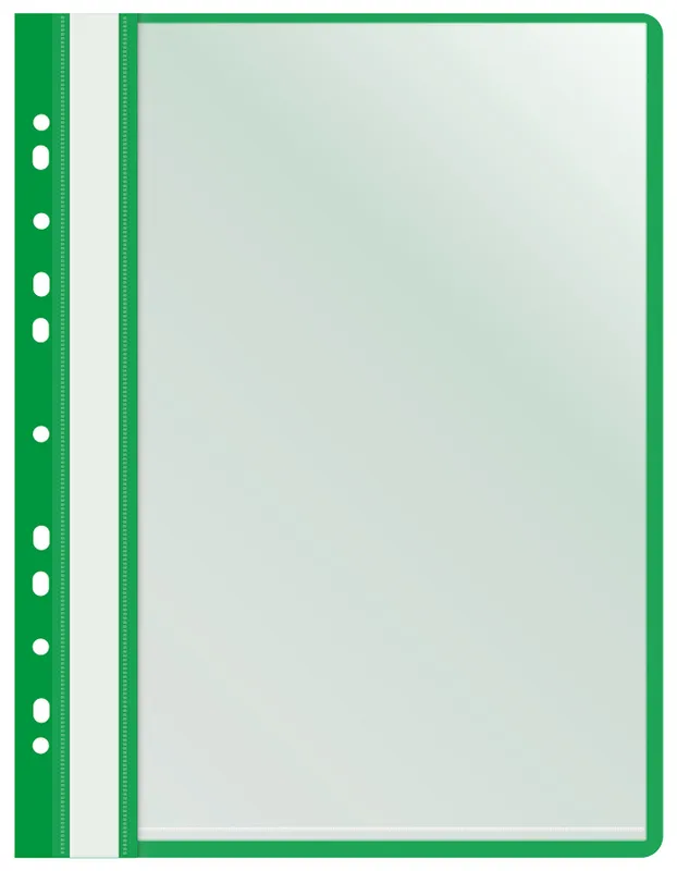 Папка-скоросшиватель Бюрократ -PS10GRN A4 10 вкладышей боков.перф. пластик зеленый 0.12/0.16