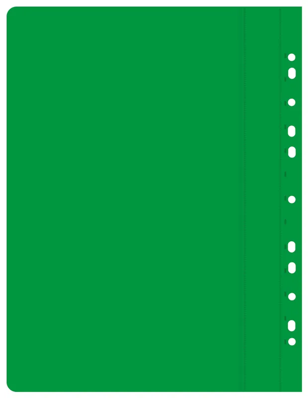 Папка-скоросшиватель Бюрократ -PS10GRN A4 10 вкладышей боков.перф. пластик зеленый 0.12/0.16