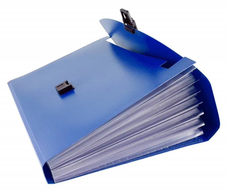 Портфель Бюрократ -BPP6 6 отдел. A4 пластик 0.7мм ассорти