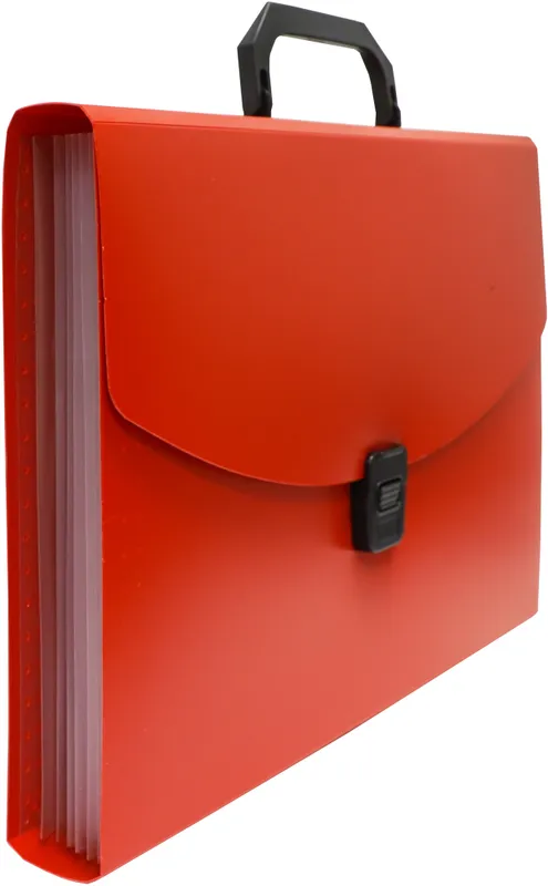 Портфель Бюрократ -BPP6RED 6 отдел. A4 пластик 0.7мм красный