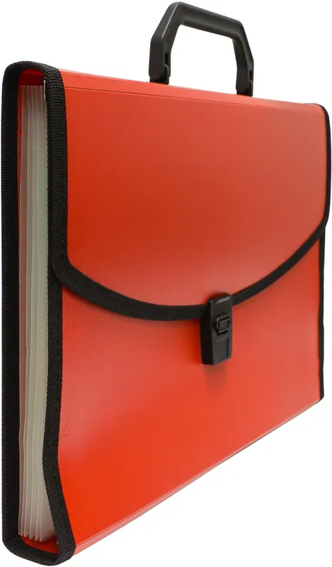 Портфель Бюрократ -BPP6LRED 6 отдел. A4 с окантовкой пластик 0.7мм красный