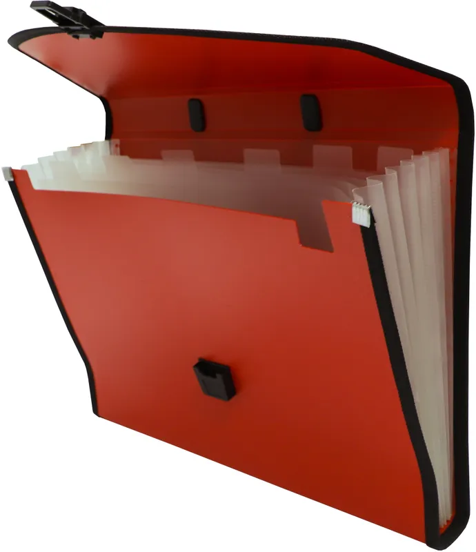 Портфель Бюрократ -BPP6LRED 6 отдел. A4 с окантовкой пластик 0.7мм красный