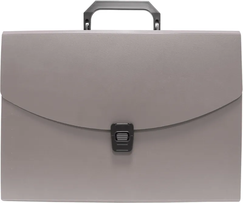Портфель Бюрократ -BPP13GREY 13 отдел. A4 пластик 0.7мм серый