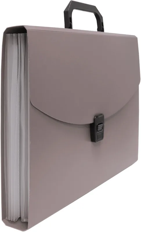 Портфель Бюрократ -BPP13GREY 13 отдел. A4 пластик 0.7мм серый