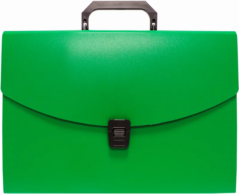 Портфель Бюрократ -BPP13GRN 13 отдел. A4 пластик 0.7мм зеленый