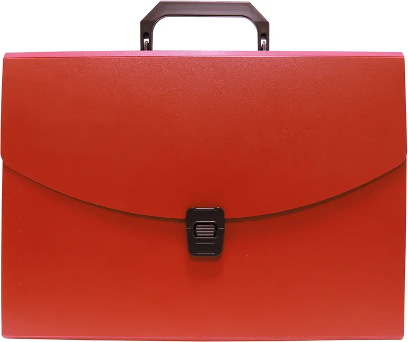 Портфель Бюрократ -BPP13RED 13 отдел. A4 пластик 0.7мм красный