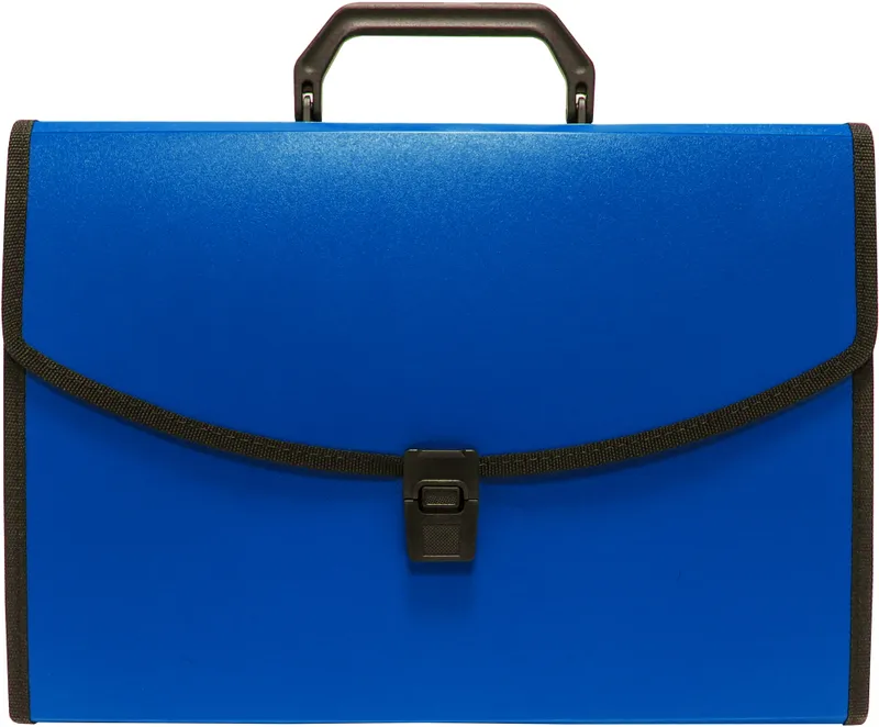 Портфель Бюрократ -BPP13LBLUE 13 отдел. A4 с окантовкой пластик 0.7мм синий