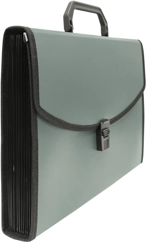 Портфель Бюрократ -BPP13LGREY 13 отдел. A4 с окантовкой пластик 0.7мм серый