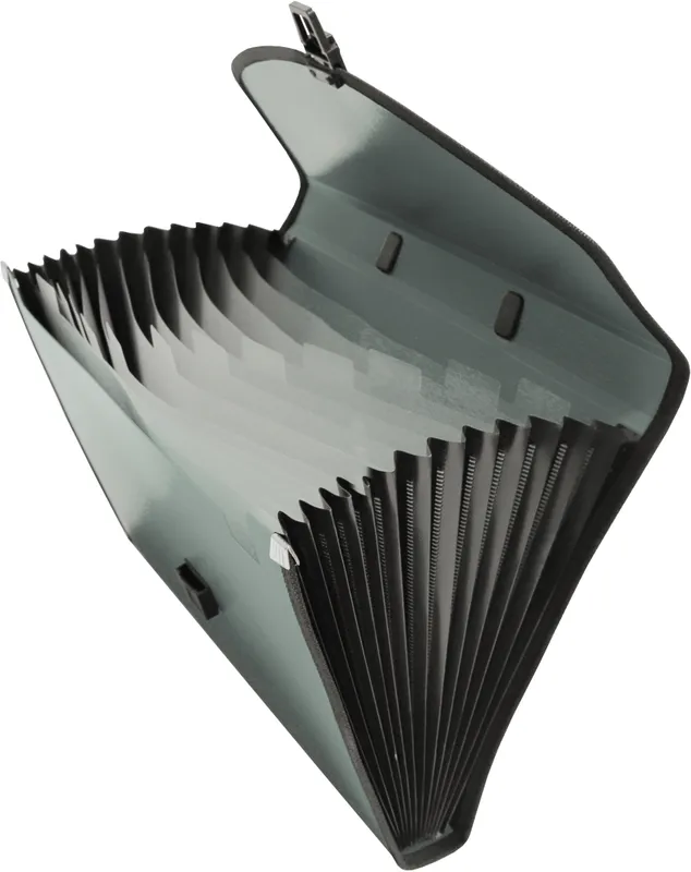 Портфель Бюрократ -BPP13LGREY 13 отдел. A4 с окантовкой пластик 0.7мм серый