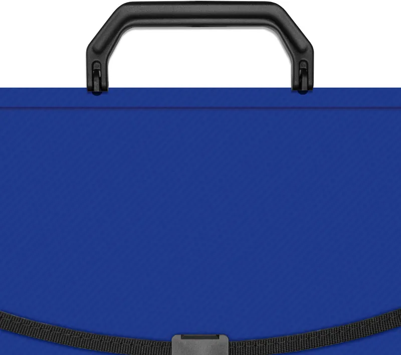 Портфель Бюрократ -BPP13TLBLUE 13 отдел. A4 ребрист. поверхн. с окантовкой пластик 0.7мм синий