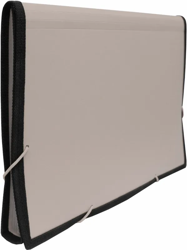 Портфель Бюрократ -BPR13LGREY 13 отдел. A4 с окантовкой пластик 0.7мм серый