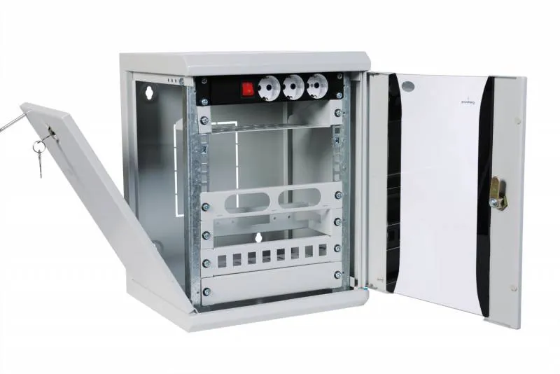 Шкаф коммутационный ЦМО (ШРН-8.255-10) настенный 8U 320x305мм пер.дв.стекл серый 255мм 8.1кг 180град. 420мм