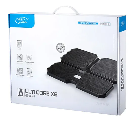 Подставка для ноутбука Deepcool MULTI CORE X6 (MULTICOREX6) 15.6"380x295x24мм 24дБ 2xUSB 4x 900г черный