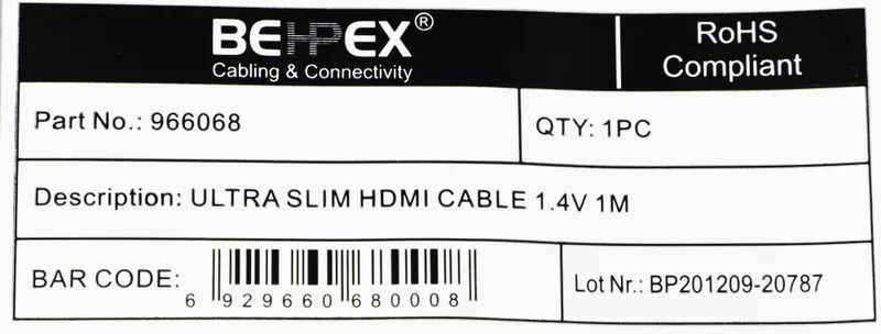 Кабель аудио-видео HDMI (m)/HDMI (m) 1м. позолоч.конт. черный