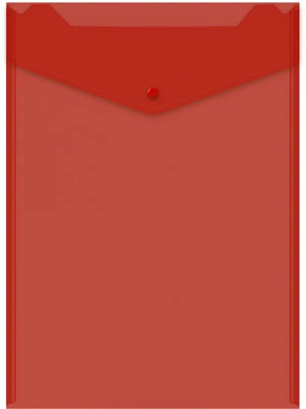 Конверт на кнопке Бюрократ -PK875/1 A4 верт. пластик 0.18мм ассорти