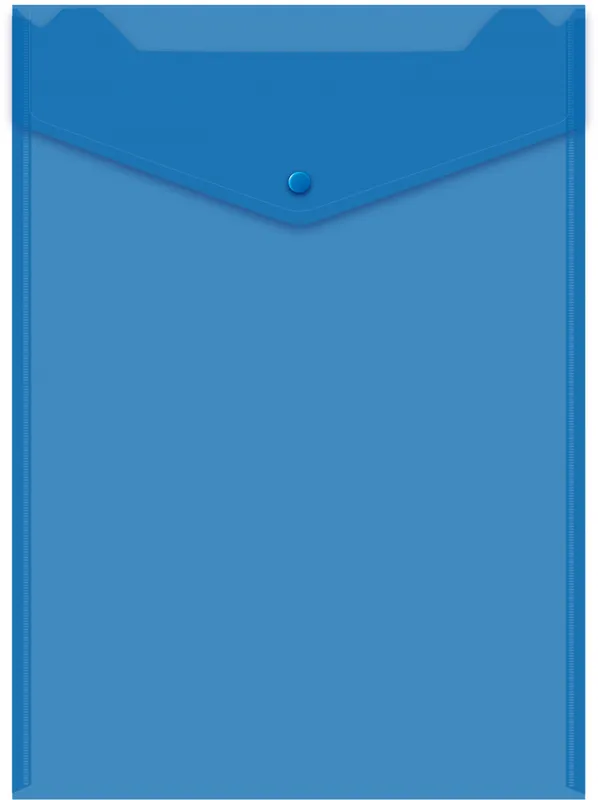 Конверт на кнопке Бюрократ -PK875/1 A4 верт. пластик 0.18мм ассорти