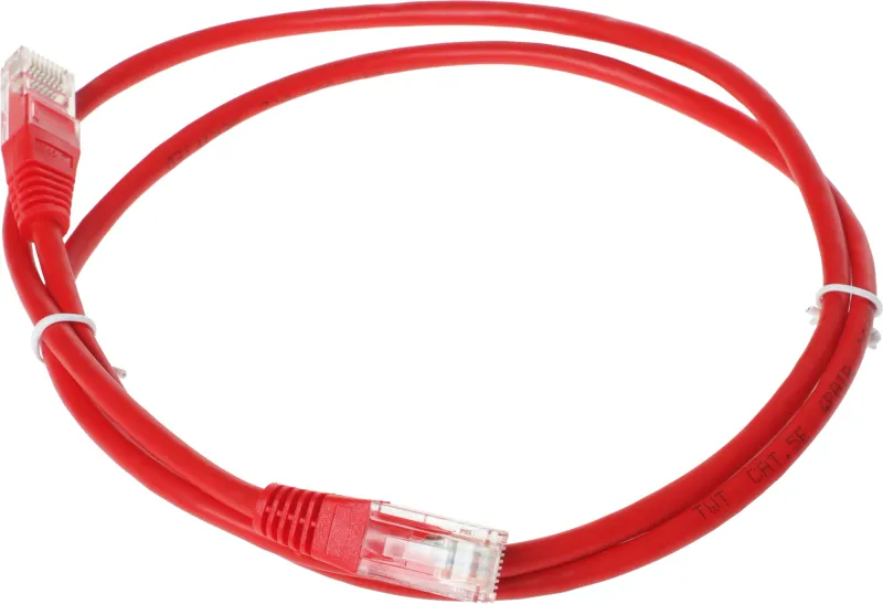 Патч-корд Lanmaster TWT-45-45-1.0-RD UTP RJ-45 вил.-вилка RJ-45 кат.5E 1м красный ПВХ (уп.:1шт)