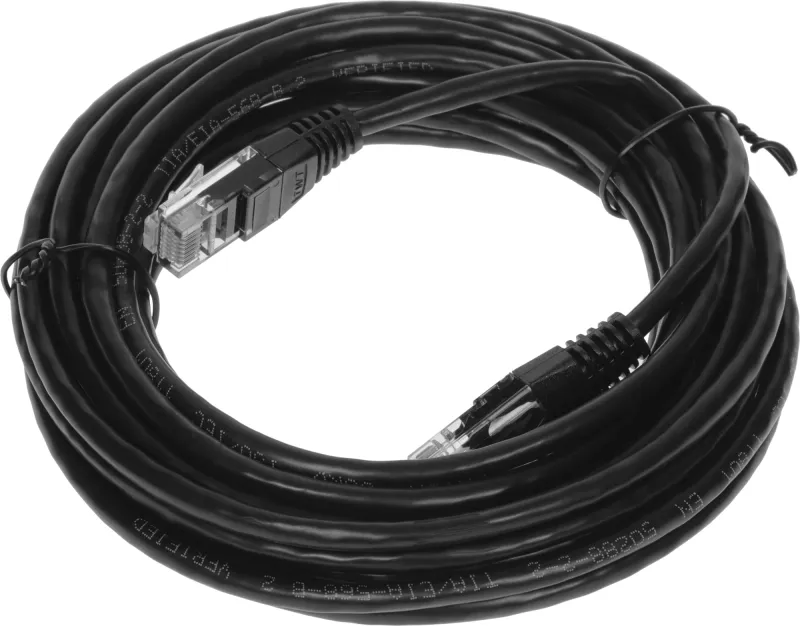 Патч-корд Lanmaster TWT-45-45-5.0-BK RJ-45 вил.-вилка RJ-45 кат.5E 5м черный ПВХ (уп.:1шт)