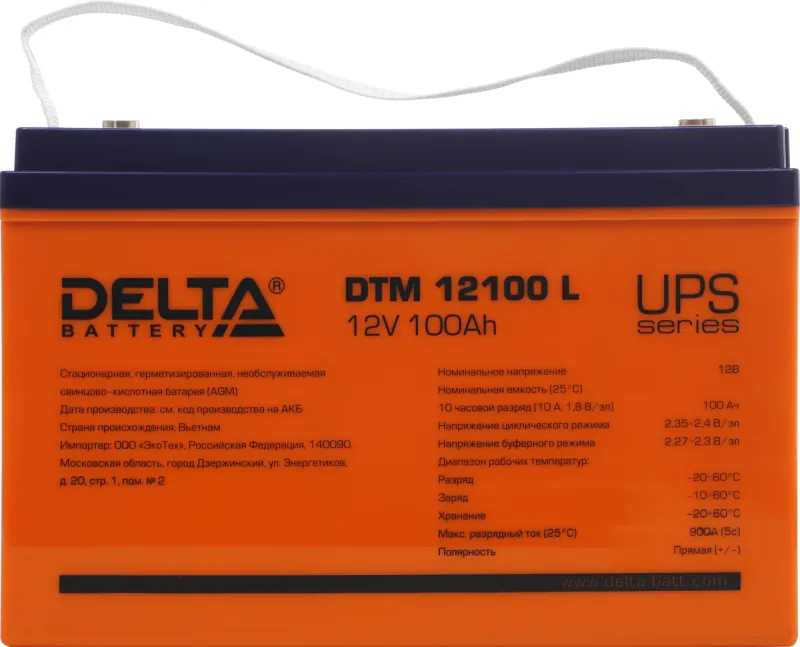 Батарея для ИБП Delta DTM 12100 L 12В 100Ач
