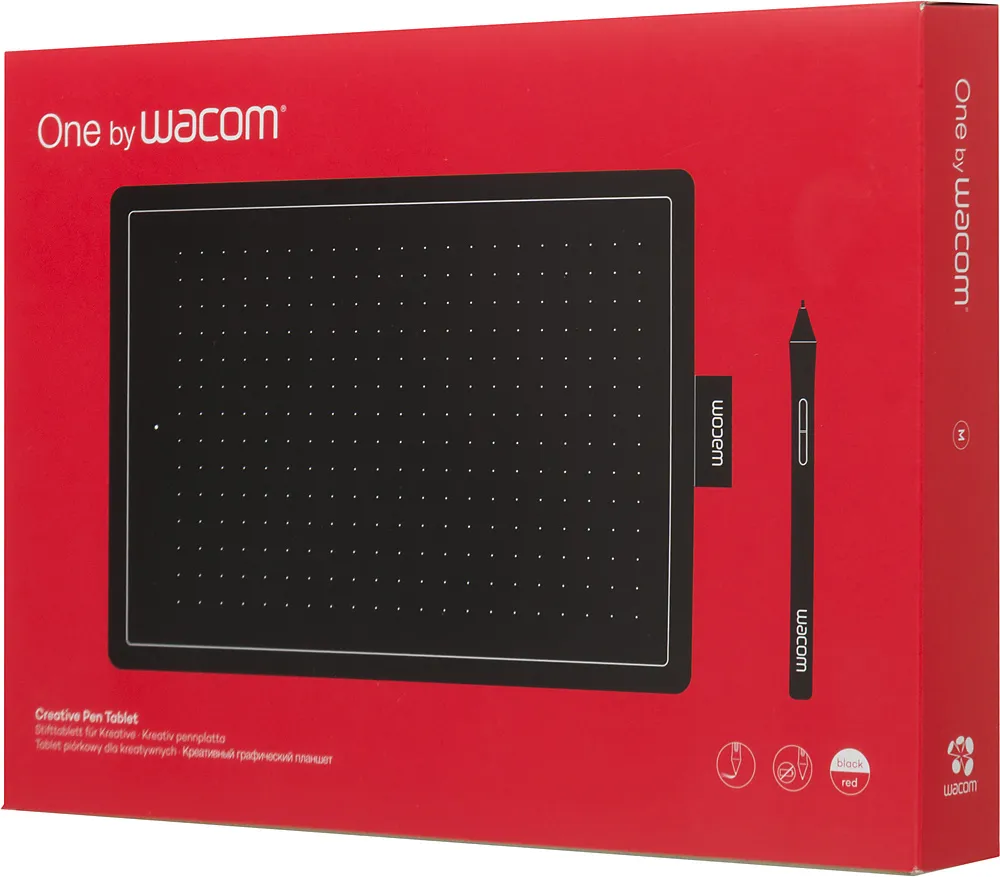 Графический планшет Wacom One by Medium USB черный/красный