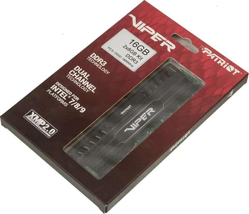 Память DDR3 2x8Gb 1866MHz Patriot PV316G186C0K Viper 3 RTL PC3-15000 CL10 DIMM 240-pin 1.5В dual rank с радиатором Ret