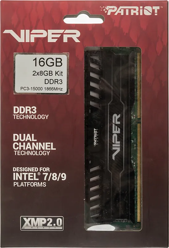 Память DDR3 2x8Gb 1866MHz Patriot PV316G186C0K Viper 3 RTL PC3-15000 CL10 DIMM 240-pin 1.5В dual rank с радиатором Ret