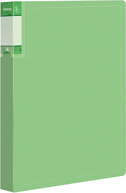 Папка с 60 прозр.вклад. Бюрократ Gems GEM60GRN A4 пластик 0.7мм торц.карм с бум. встав зеленый турмалин