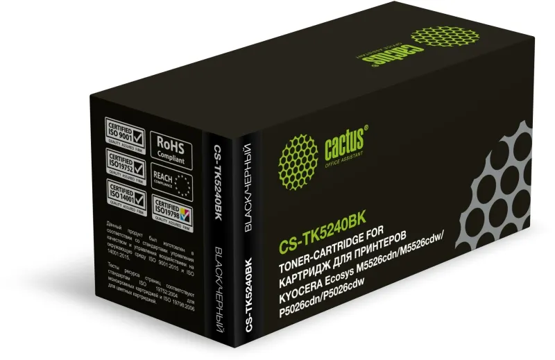 Картридж лазерный Cactus CS-TK5240BK TK-5240BK черный (4000стр.) для Kyocera Ecosys M5526cdn/M5526cdw/P5026cdn/P5026cdw