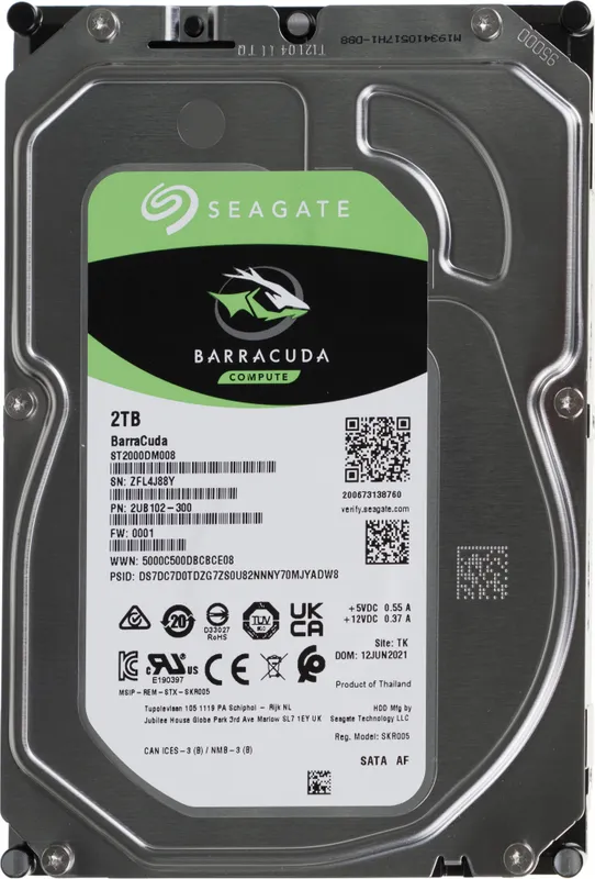 Жесткий диск Seagate SATA-III 2TB ST2000DM008 Desktop Barracuda 4KN (7200rpm) 256Mb 3.5"