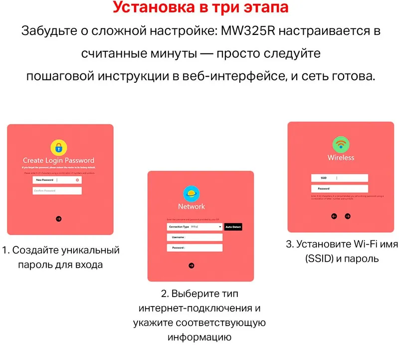 Роутер беспроводной Mercusys MW325R N300 10/100BASE-TX белый