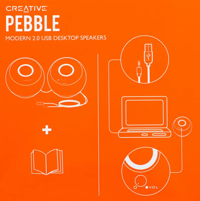 Колонки Creative PEBBLE MF1680 2.0 черный 4.4Вт