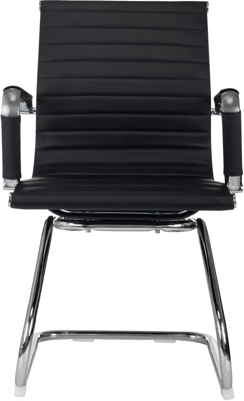 Кресло Бюрократ CH-883-LOW-V черный эко.кожа низк.спин. полозья металл хром