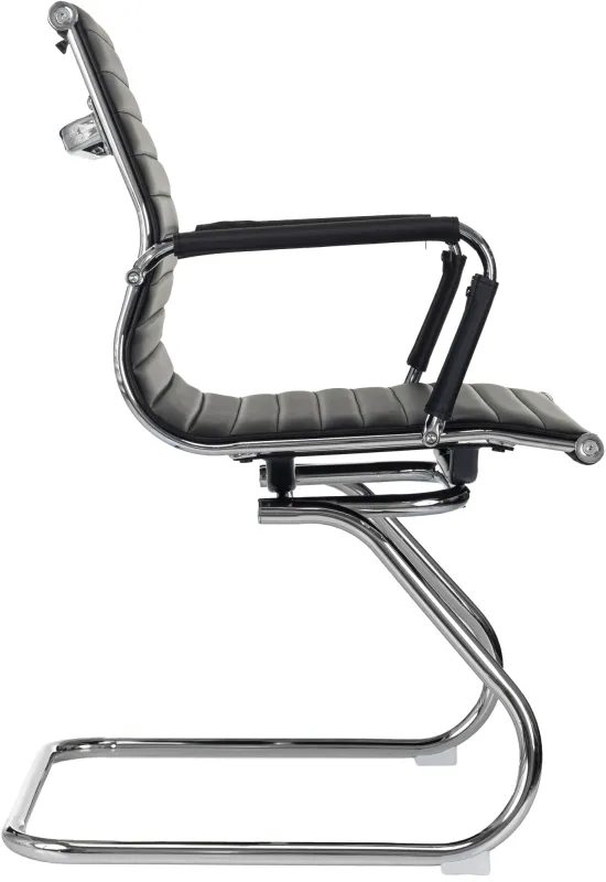 Кресло Бюрократ CH-883-LOW-V черный эко.кожа низк.спин. полозья металл хром