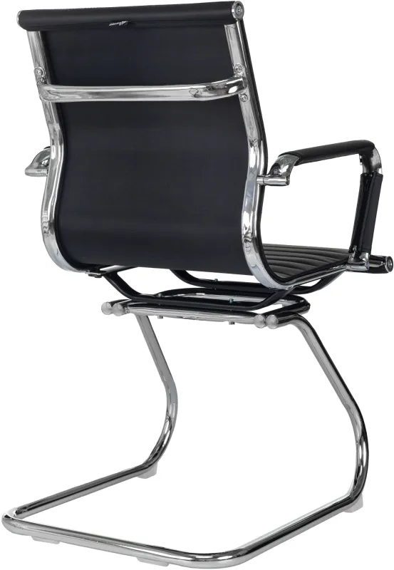 Кресло Бюрократ CH-883-LOW-V черный эко.кожа низк.спин. полозья металл хром