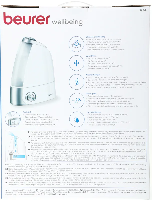 Увлажнитель воздуха Beurer LB44 25Вт (ультразвуковой) белый
