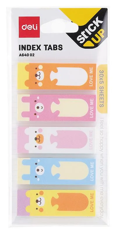 Закладки самокл. бумажные Deli EA64002 45х15мм 5цв.в упак. 30лист