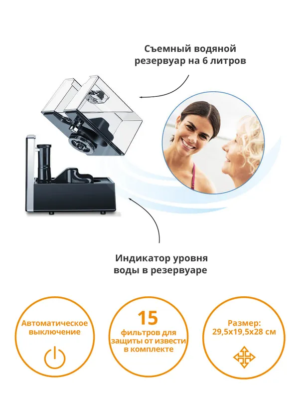 Увлажнитель воздуха Beurer LB88 280Вт (ультразвуковой) черный