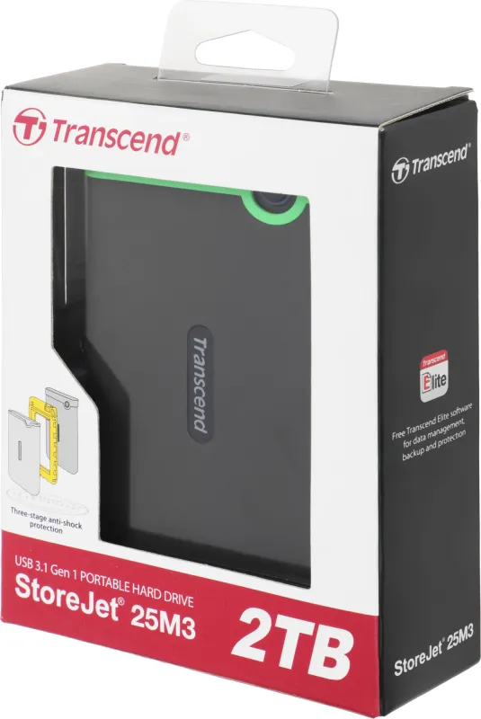 Жесткий диск Transcend USB 3.0 2Tb TS2TSJ25M3S StoreJet 25M3S (5400rpm) 2.5" серый