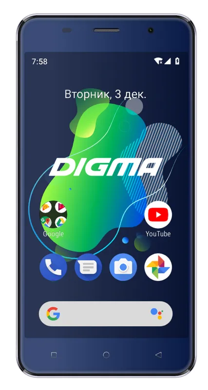 Смартфон Digma X1 3G Linx 16Gb 1Gb FM темно-синий моноблок 3G 2Sim 5" 720x1280 Android 8.1 8Mpix 802.11 b/g/n GPS GSM900/1800 GSM1900 TouchSc FM microSDHC max64Gb