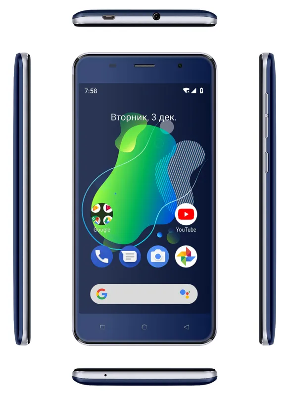 Смартфон Digma X1 3G Linx 16Gb 1Gb FM темно-синий моноблок 3G 2Sim 5" 720x1280 Android 8.1 8Mpix 802.11 b/g/n GPS GSM900/1800 GSM1900 TouchSc FM microSDHC max64Gb