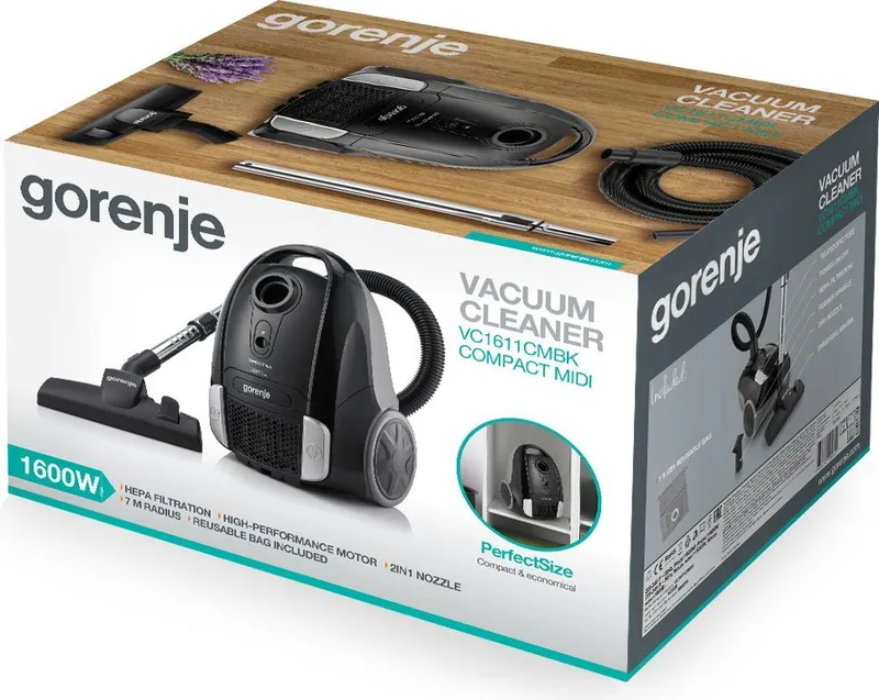 Пылесос Gorenje VC1611CMBK 1600Вт черный