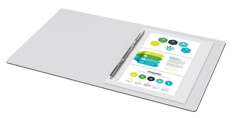 Папка метал.пруж.скоросш. Бюрократ Black&White BWPZ08PBLCK A4 пластик 0.8мм черный/белый