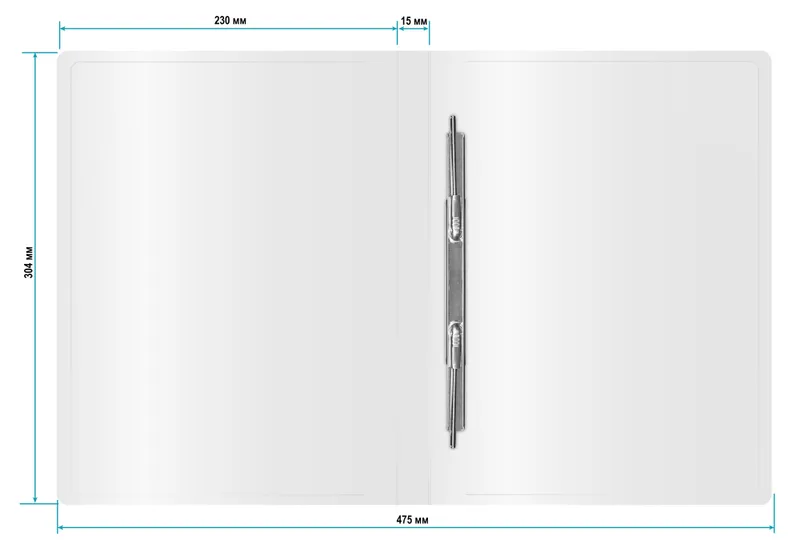 Папка метал.пруж.скоросш. Бюрократ Black&White BWPZ08PBLCK A4 пластик 0.8мм черный/белый