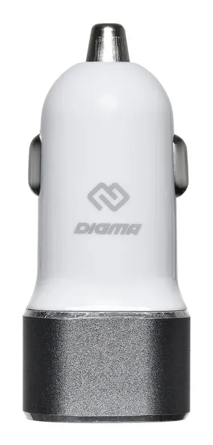 Автомобильное зар./устр. Digma DGCC-2U-3A-WG 15W 2.1A+1A 2xUSB универсальное белый
