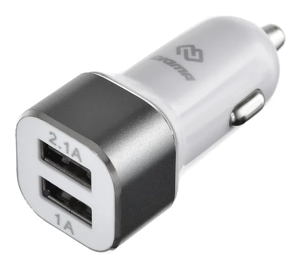 Автомобильное зар./устр. Digma DGCC-2U-3A-WG 15W 2.1A+1A 2xUSB универсальное белый
