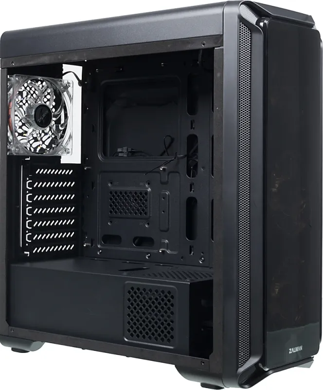Корпус ZALMAN I3 EDGE, ATX, BLACK, FRONT ACRYL, WINDOW, 2x3.5", 3x2.5", 2xUSB2.0, 1xUSB3.0, FAN CONTROLLER, FRONT 3x120mm, REAR 1x120mm