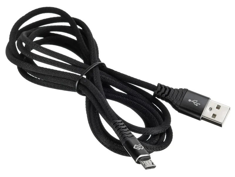 Кабель Digma MICROUSB-2M-BRAIDED-BLK USB (m)-micro USB (m) 2м черный