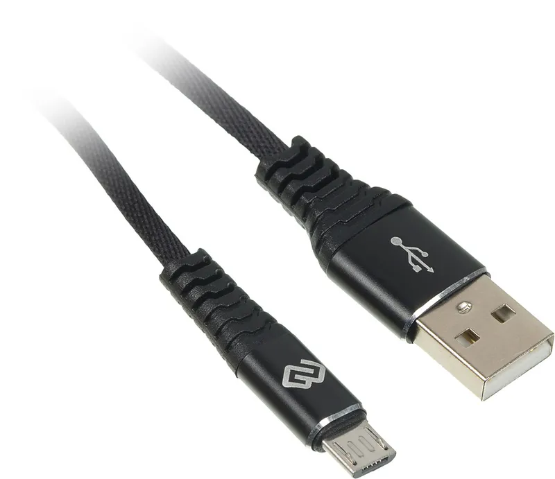 Кабель Digma MICROUSB-3M-BRAIDED-BLK USB (m)-micro USB (m) 3м черный
