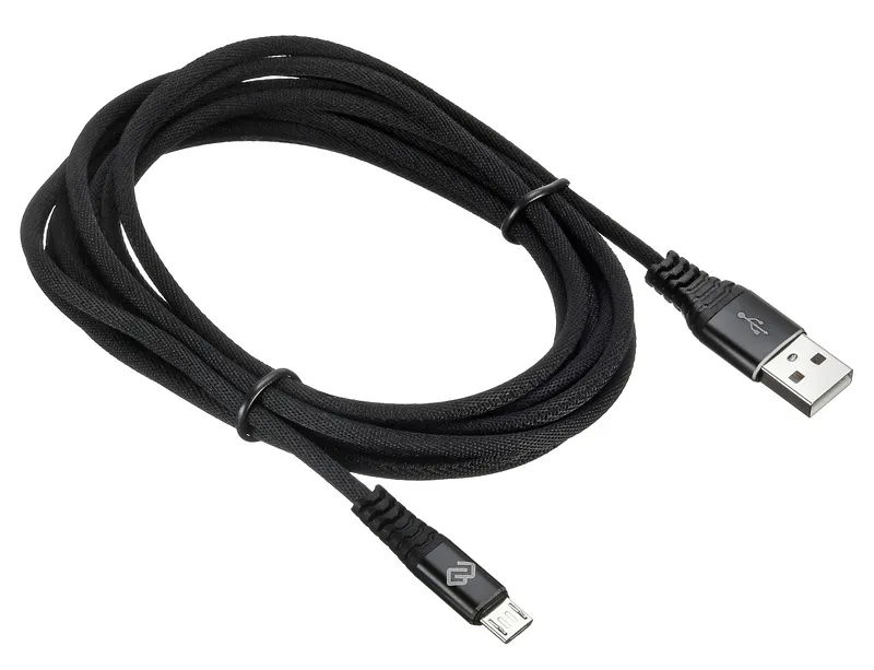 Кабель Digma MICROUSB-3M-BRAIDED-BLK USB (m)-micro USB (m) 3м черный